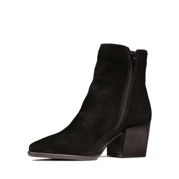 Clarks Womens Isabella Zip Ankle Boots Black | UK-3618045